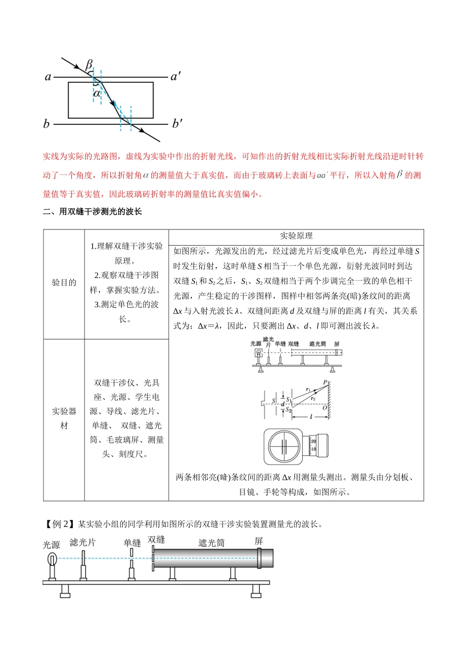 专题75 测定玻璃的折射率、用双缝干涉测光的波长（解析版）.docx_第3页