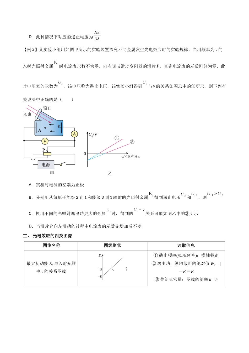 专题76 光电效应、波尔理论(原卷版).docx_第3页