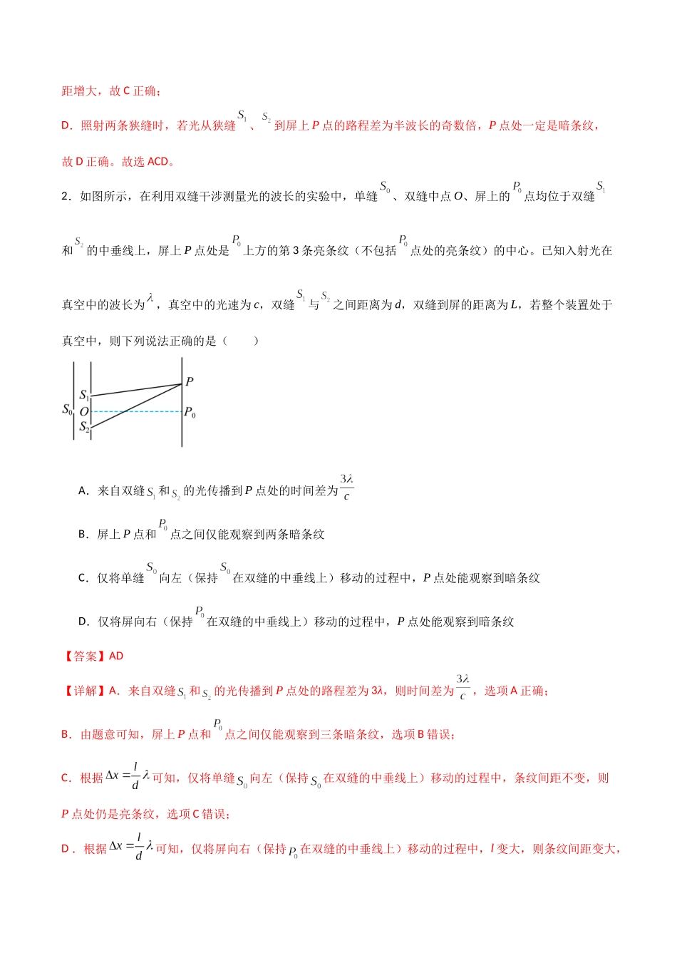 专题79 光的干涉、衍射、偏振和散射(解析版).docx_第2页