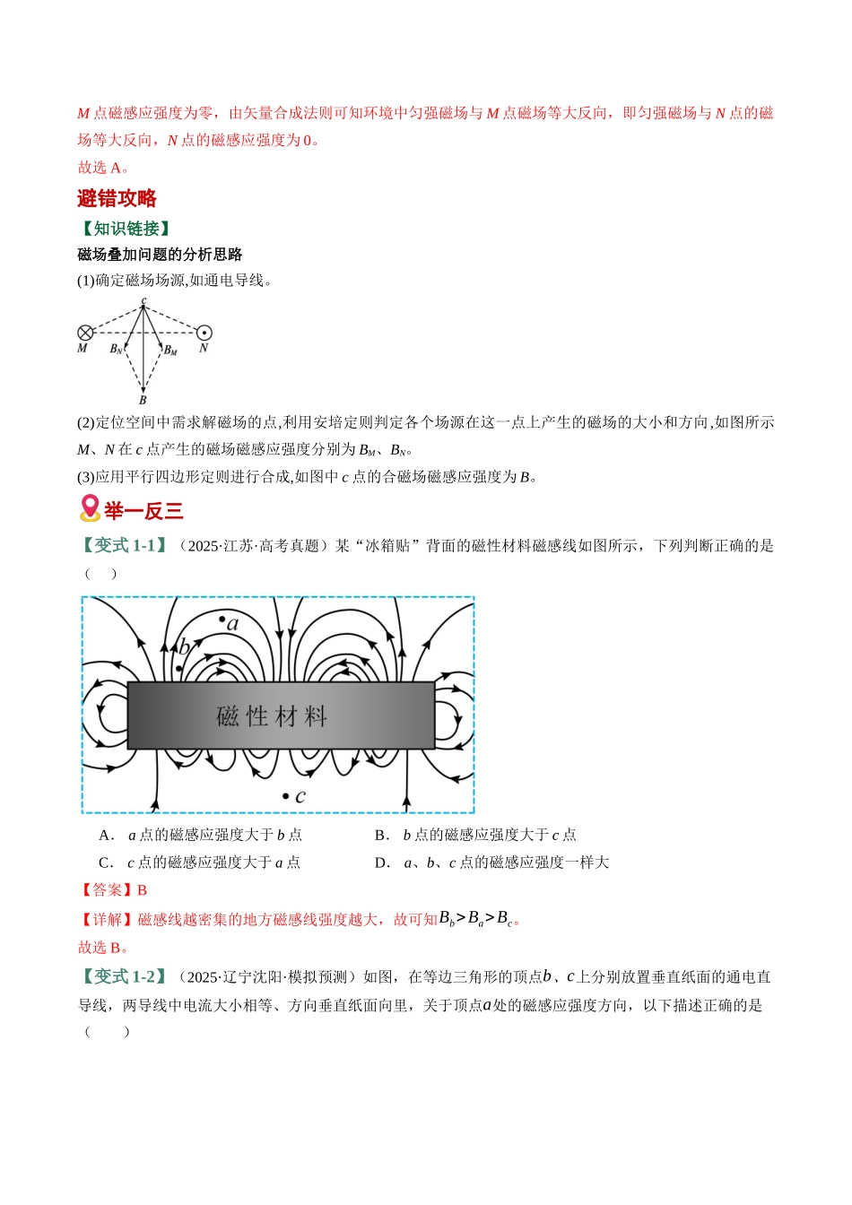 易错09 磁场(6易错点错因剖析)(易错专练)(全国通用)(教师版).docx_第2页