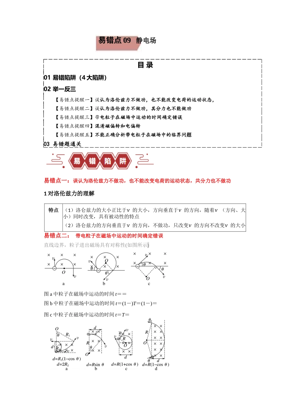 易错点11 磁场-(4大陷阱)-备战2024年高考物理考试易错题(原卷版)docx.docx_第1页