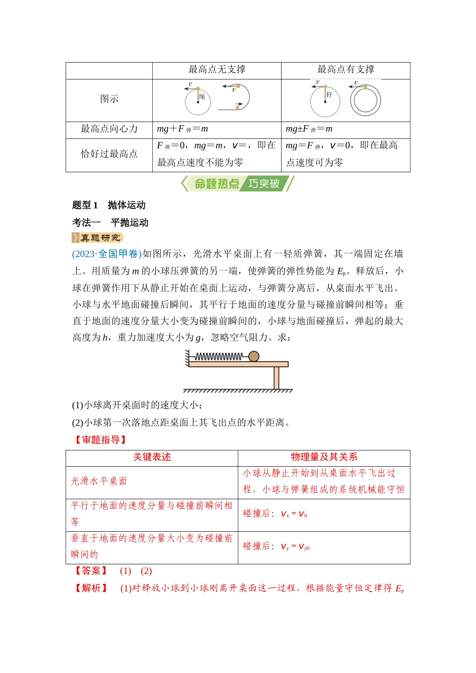 专题一 力与运动 第3讲 曲线运动（教师版）.docx_第2页