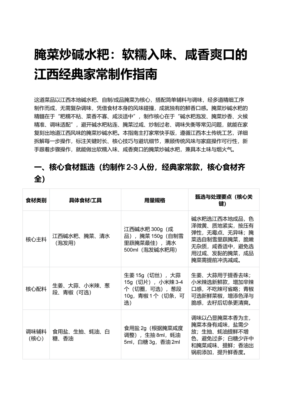 腌菜炒碱水粑:软糯入味、咸香爽口的江西经典家常制作指南.docx_第1页