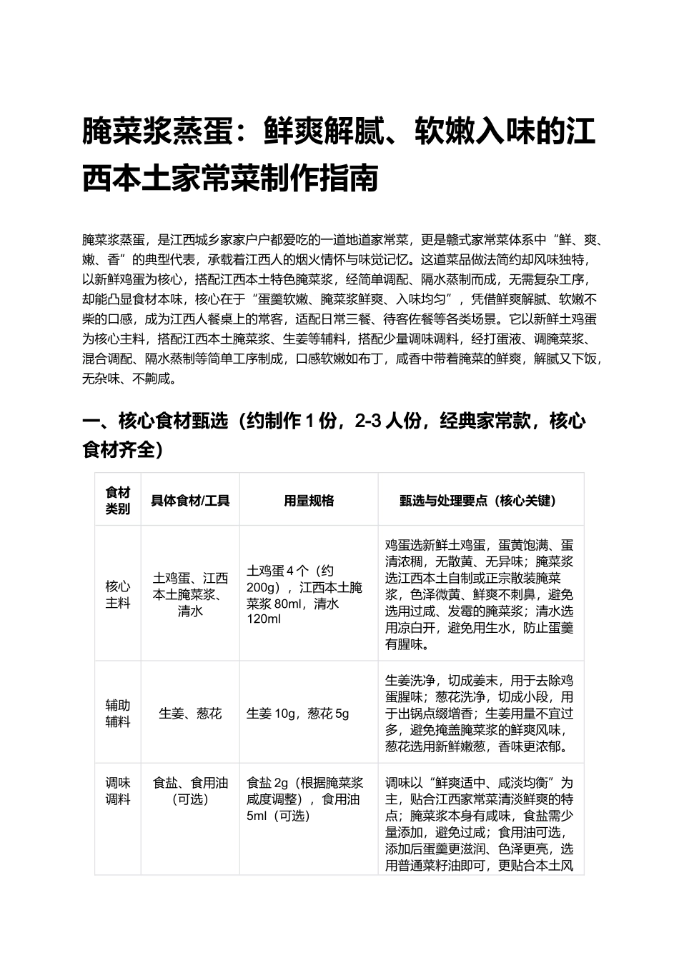 腌菜浆蒸蛋:鲜爽解腻、软嫩入味的江西本土家常菜制作指南.docx_第1页