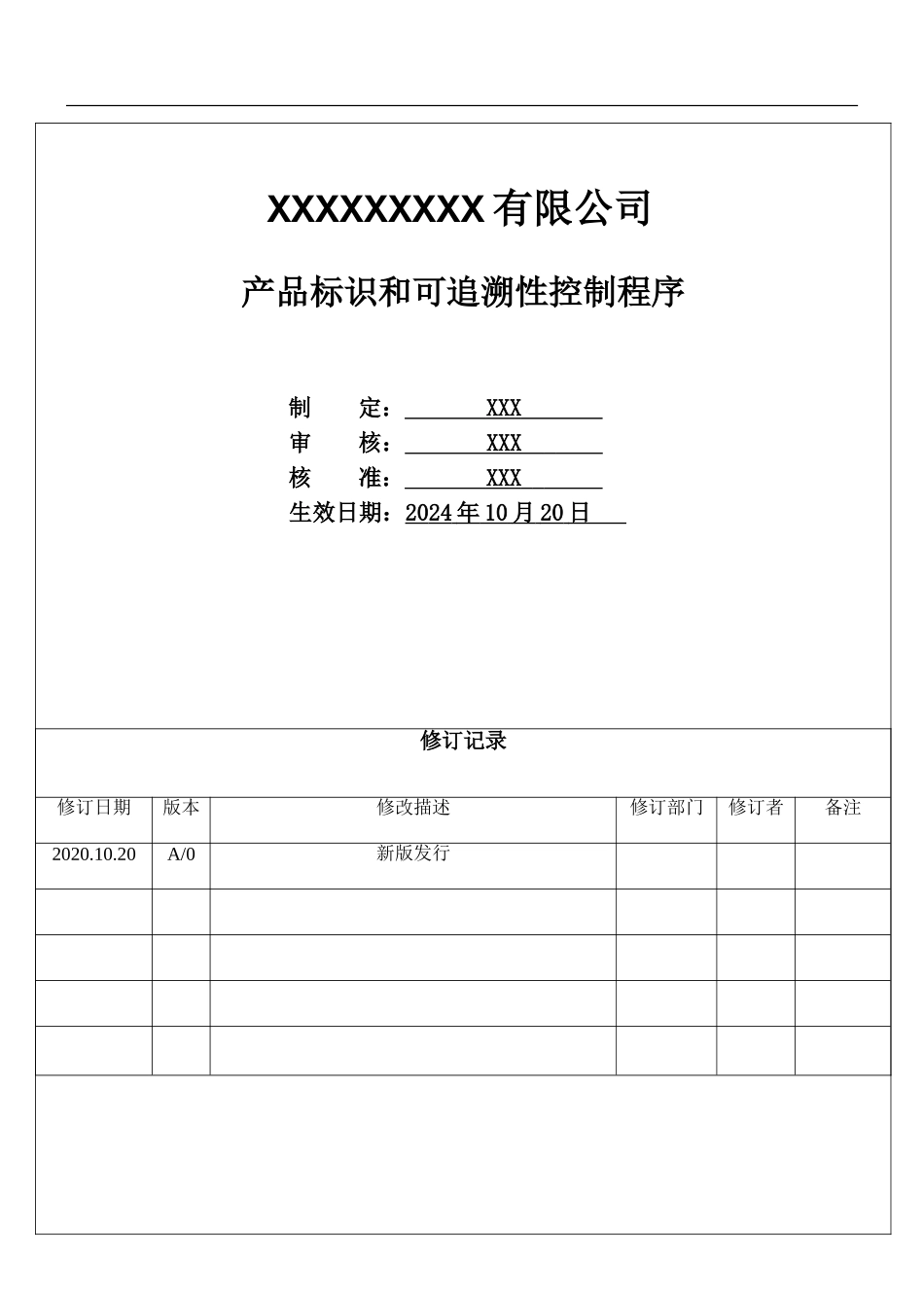 产品标识和可追溯性控制程序.doc_第1页