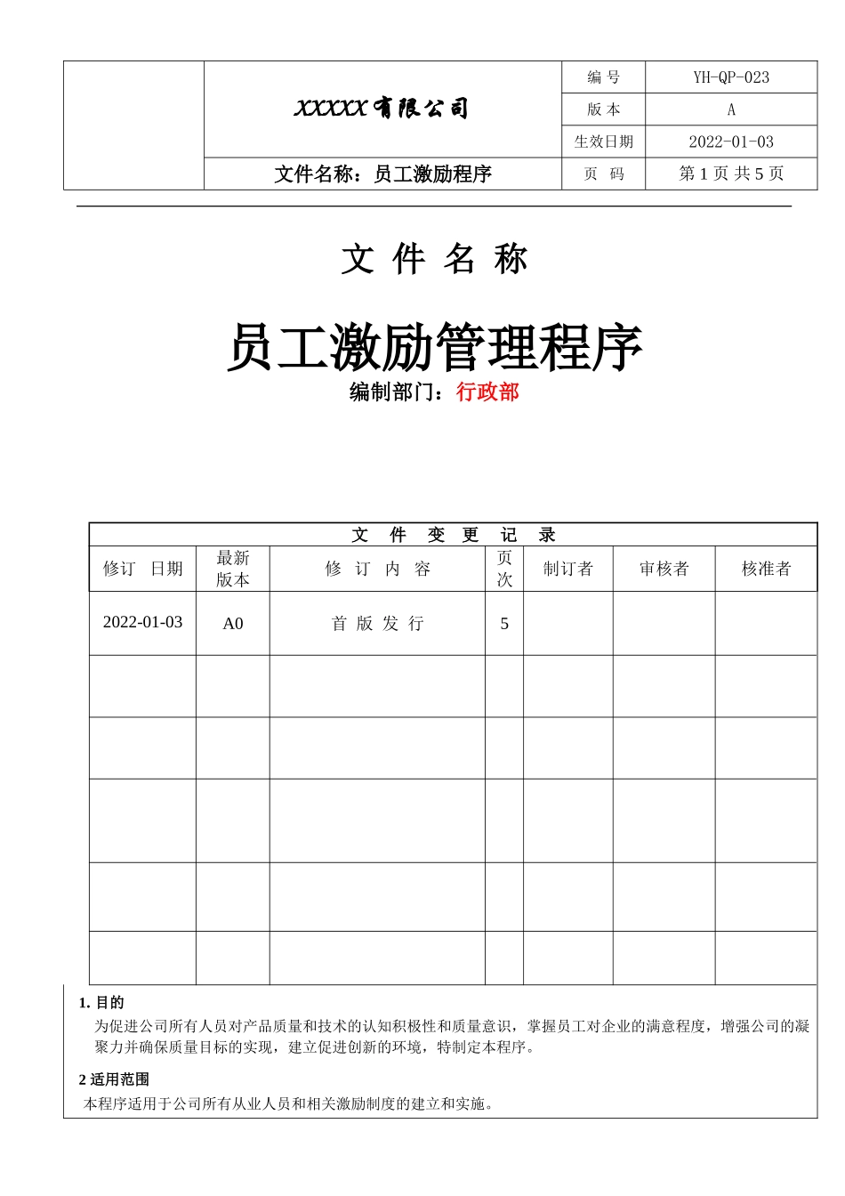 IATF16949 员工激励管理程序.doc_第1页