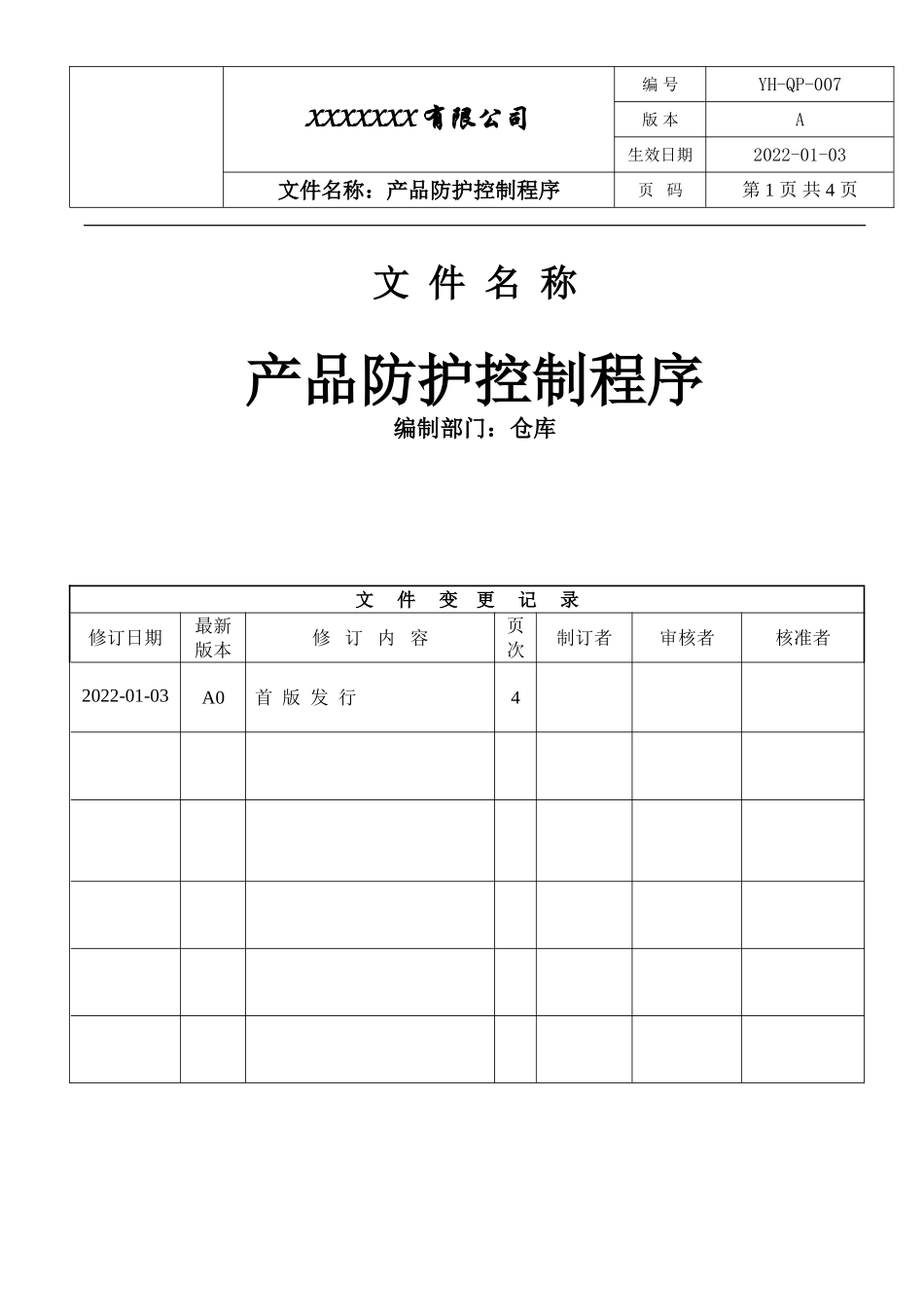 IATF16949产品防护控制程序.doc_第1页