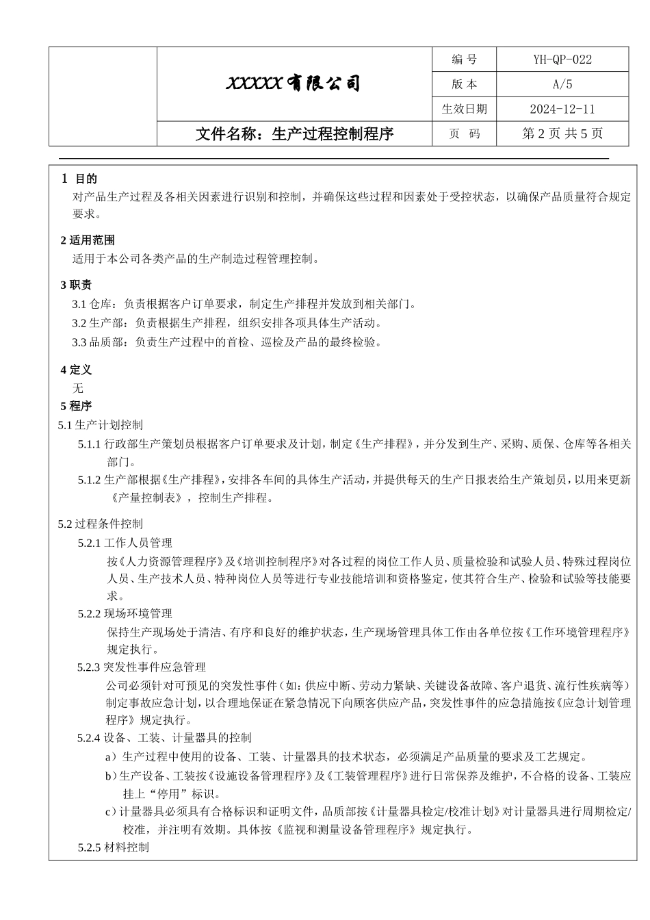IATF16949生产过程控制程序.doc_第2页