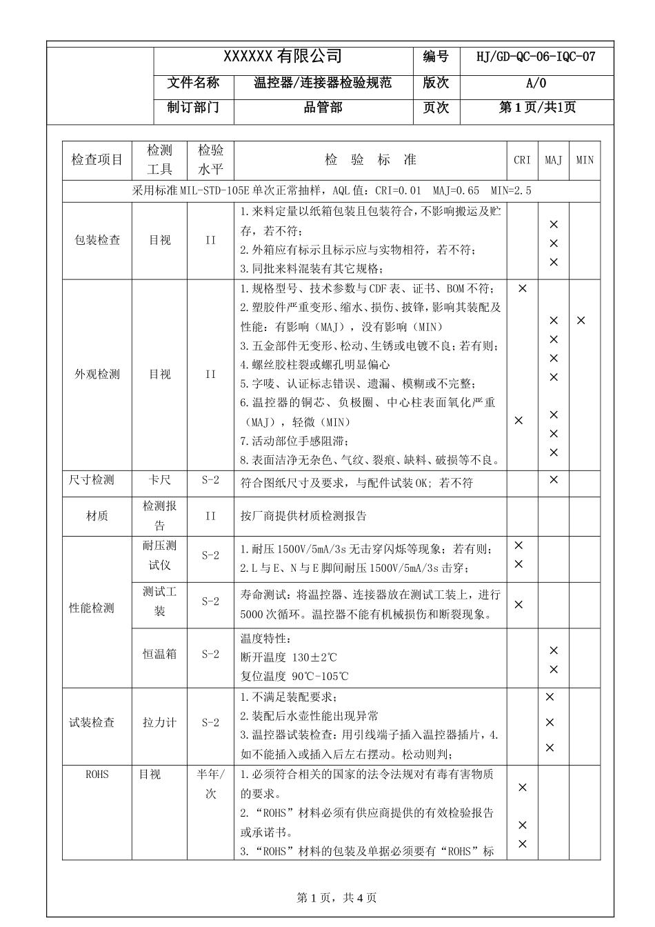 温控器连接器检验规范.doc_第3页