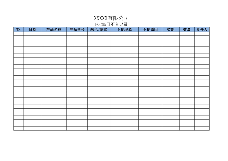 FQC全检不良记录表.xlsx_第1页