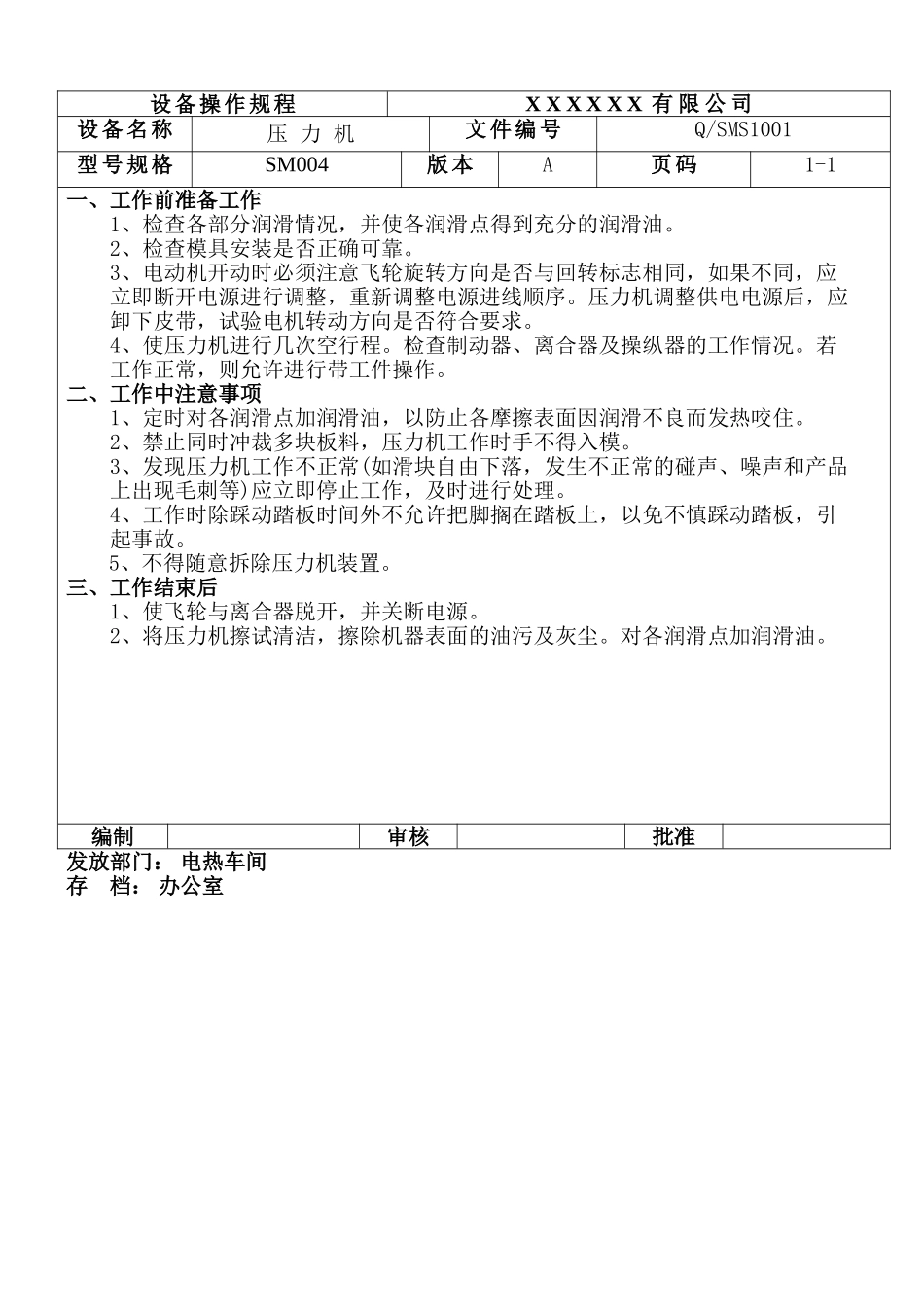 压力机设备操作规程.doc_第1页
