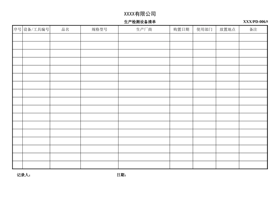 生产检测设备单.xlsx_第1页