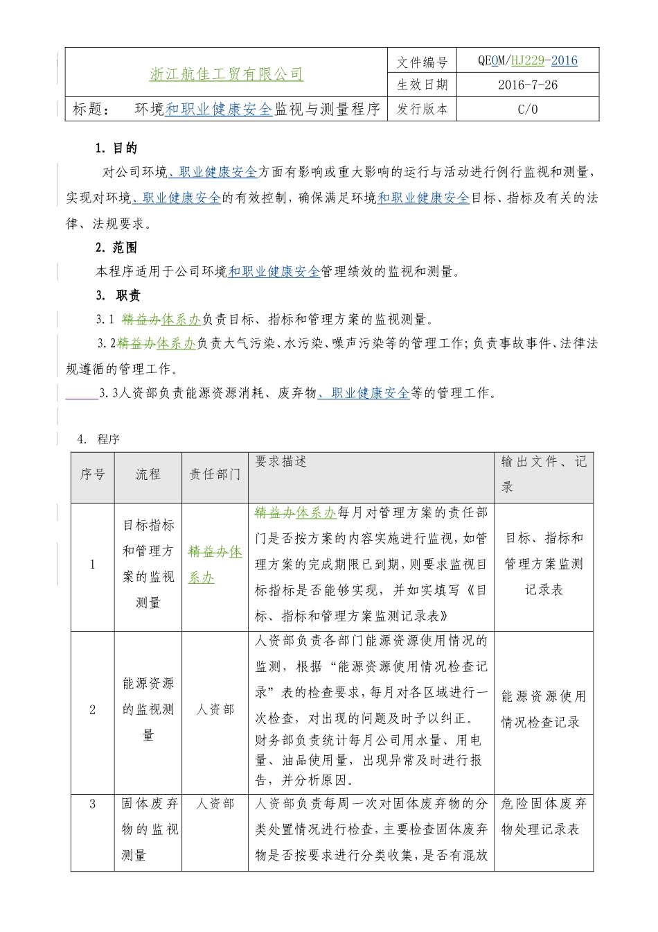 30HSE绩效监视与测量程序(三体系).doc_第1页