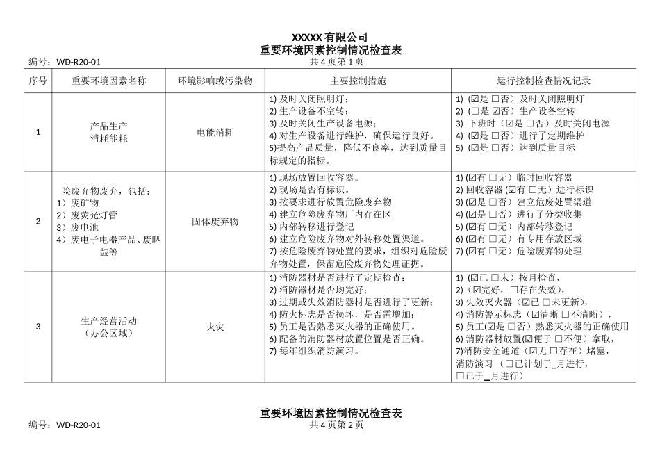 重要环境因素控制情况检查表.doc_第1页