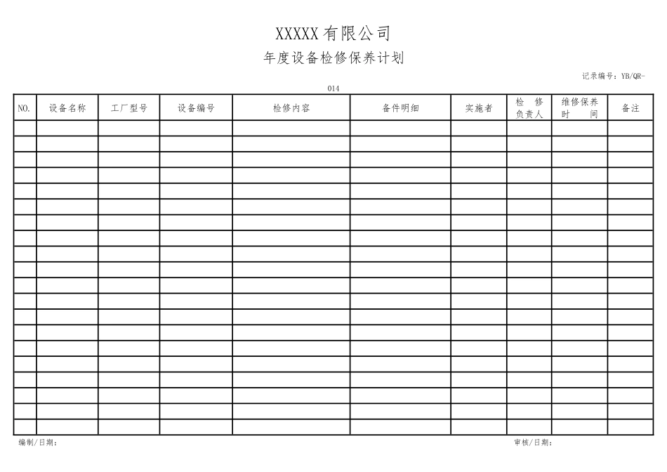 年度设备检修保养计划.docx_第1页