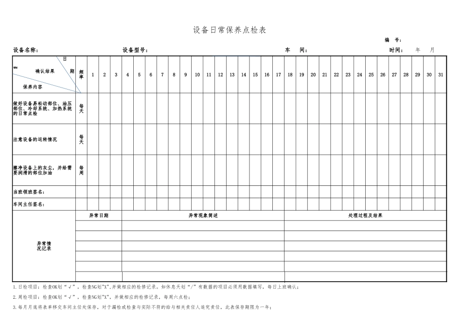 设备保养点检表.xlsx_第1页