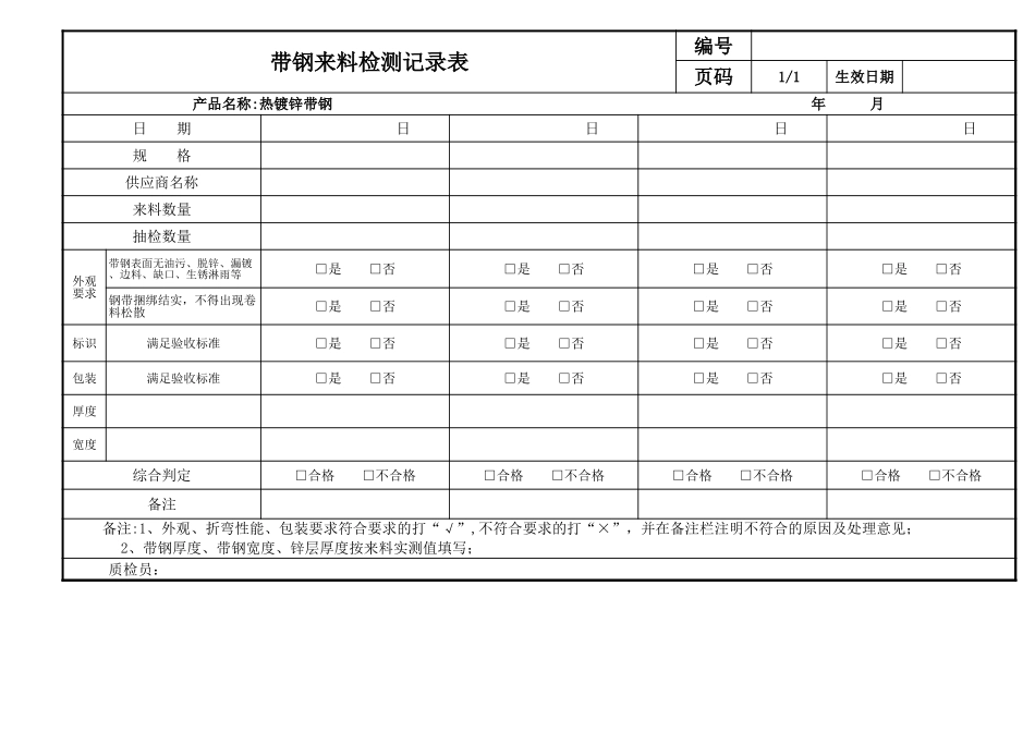 带钢来料检测记录表.xls_第1页