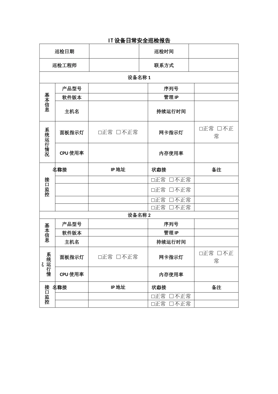 IT设备日常安全巡检报告.docx_第1页
