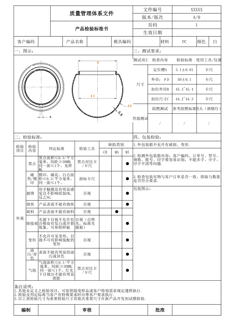 产品检验标准书.xlsx_第1页