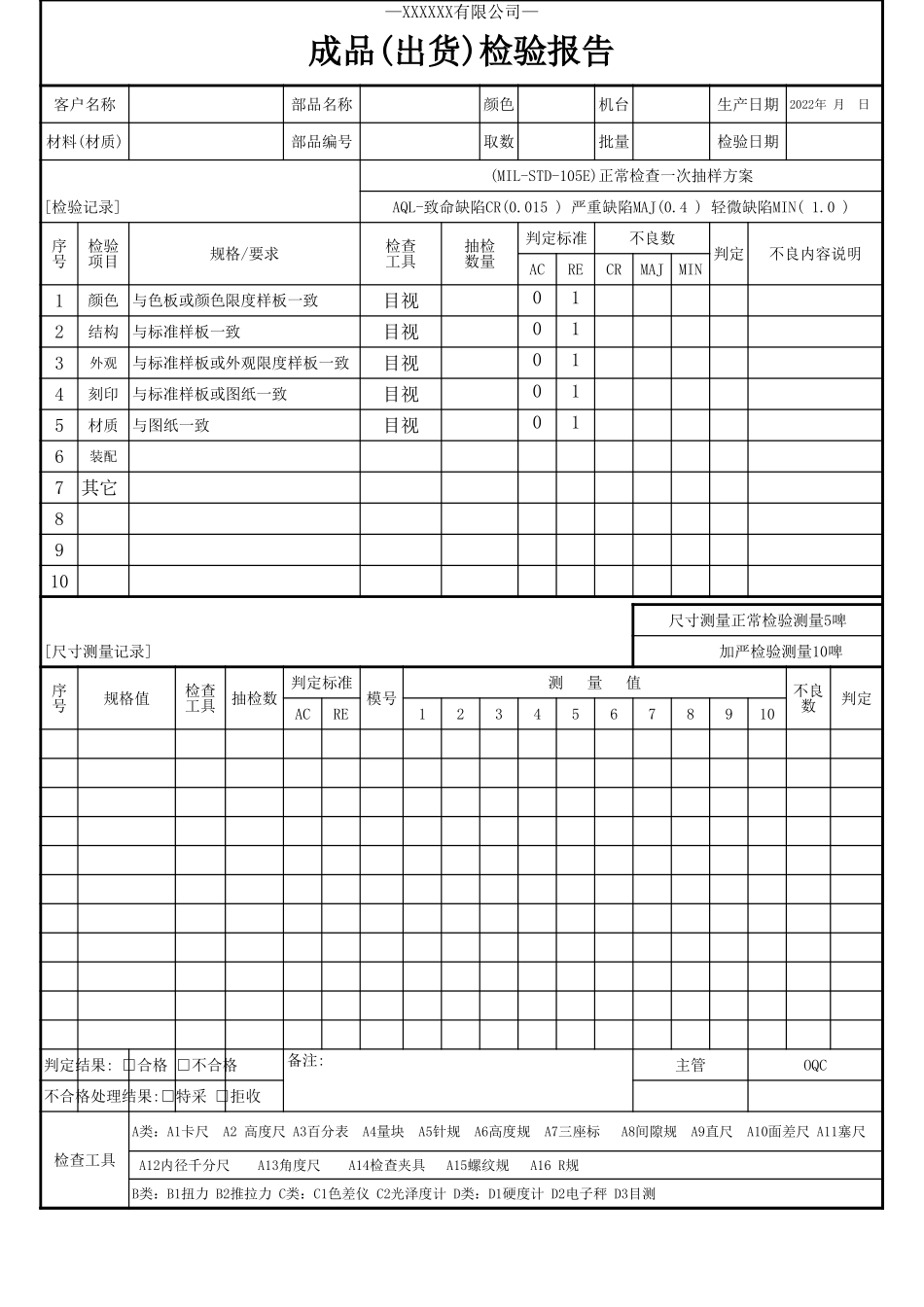 成品(出货)检验报告.xls_第1页