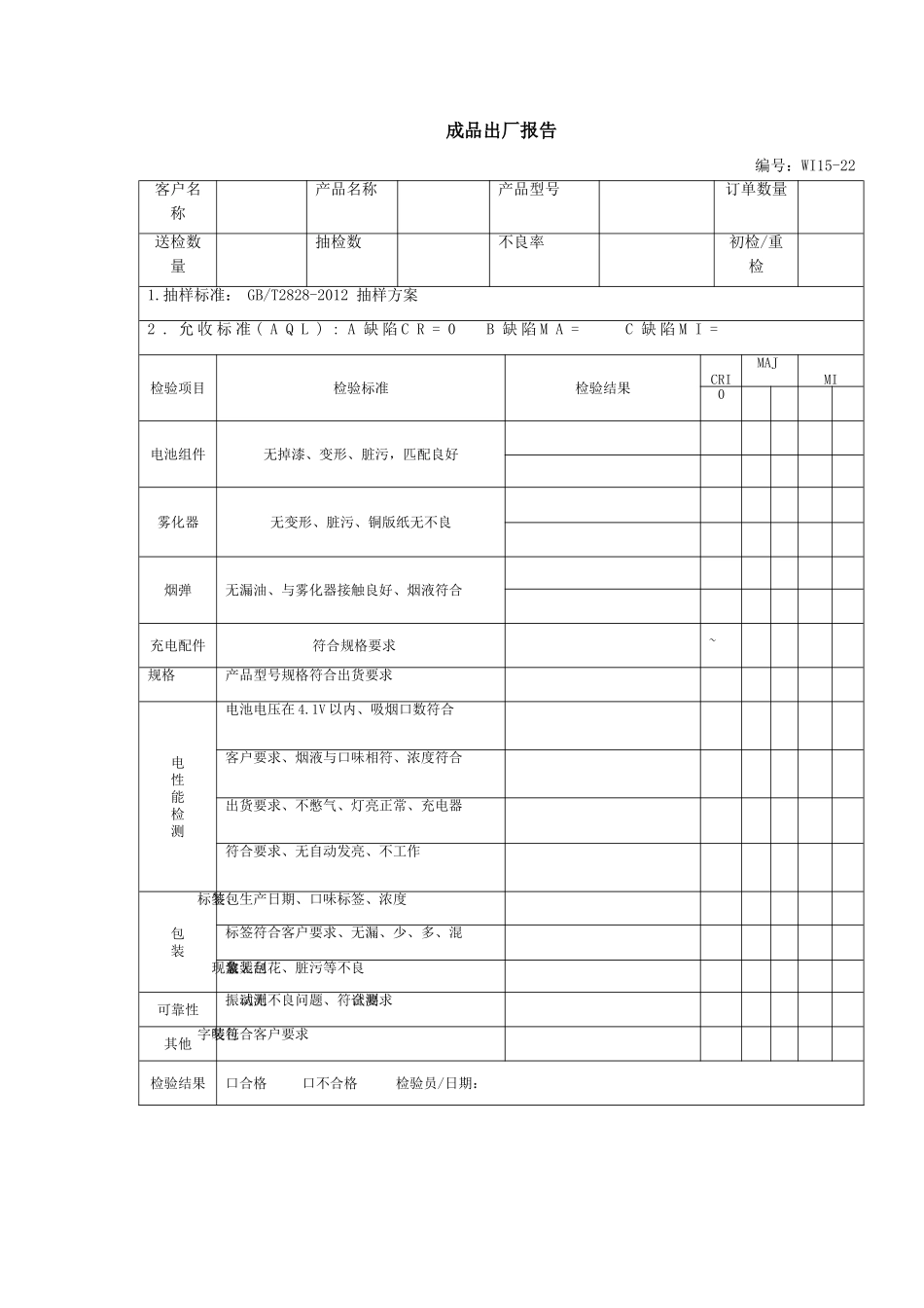 成品出厂报告.doc_第1页