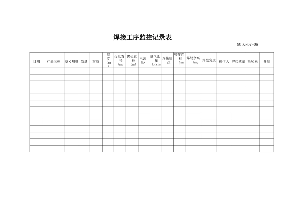 焊接工序监控记录表.docx_第1页