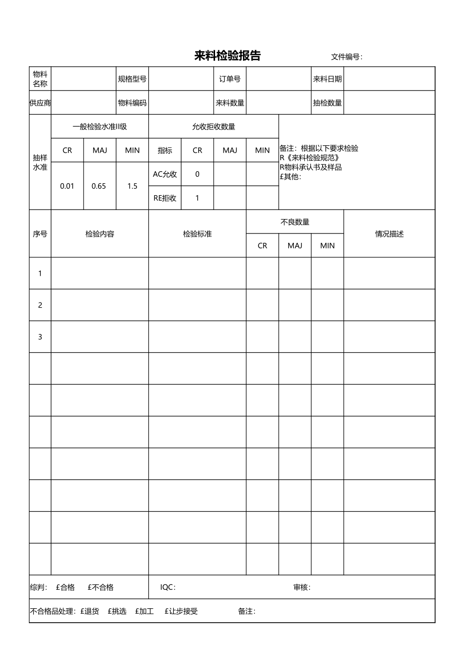 来料检验表.xlsx_第1页