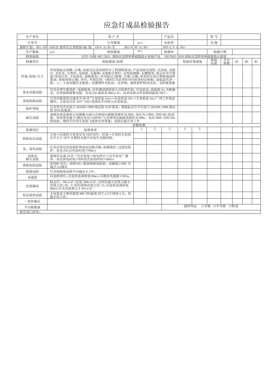 应急灯成品检验报告.doc_第1页