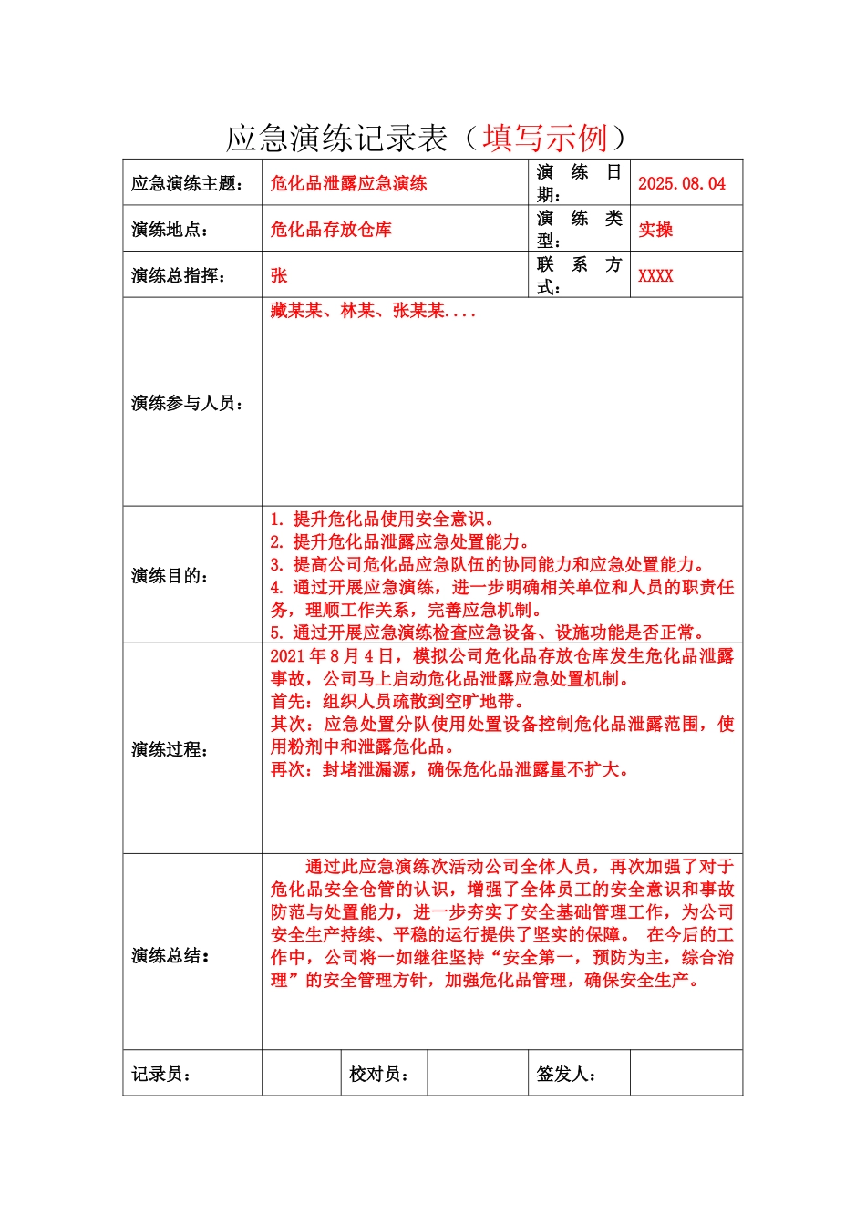 应急演练记录表.docx_第1页