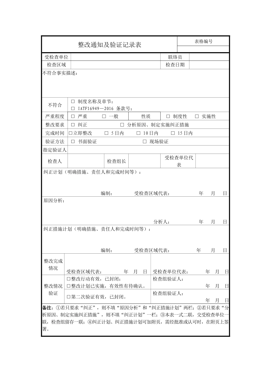 整改通知及验证记录表.doc_第1页
