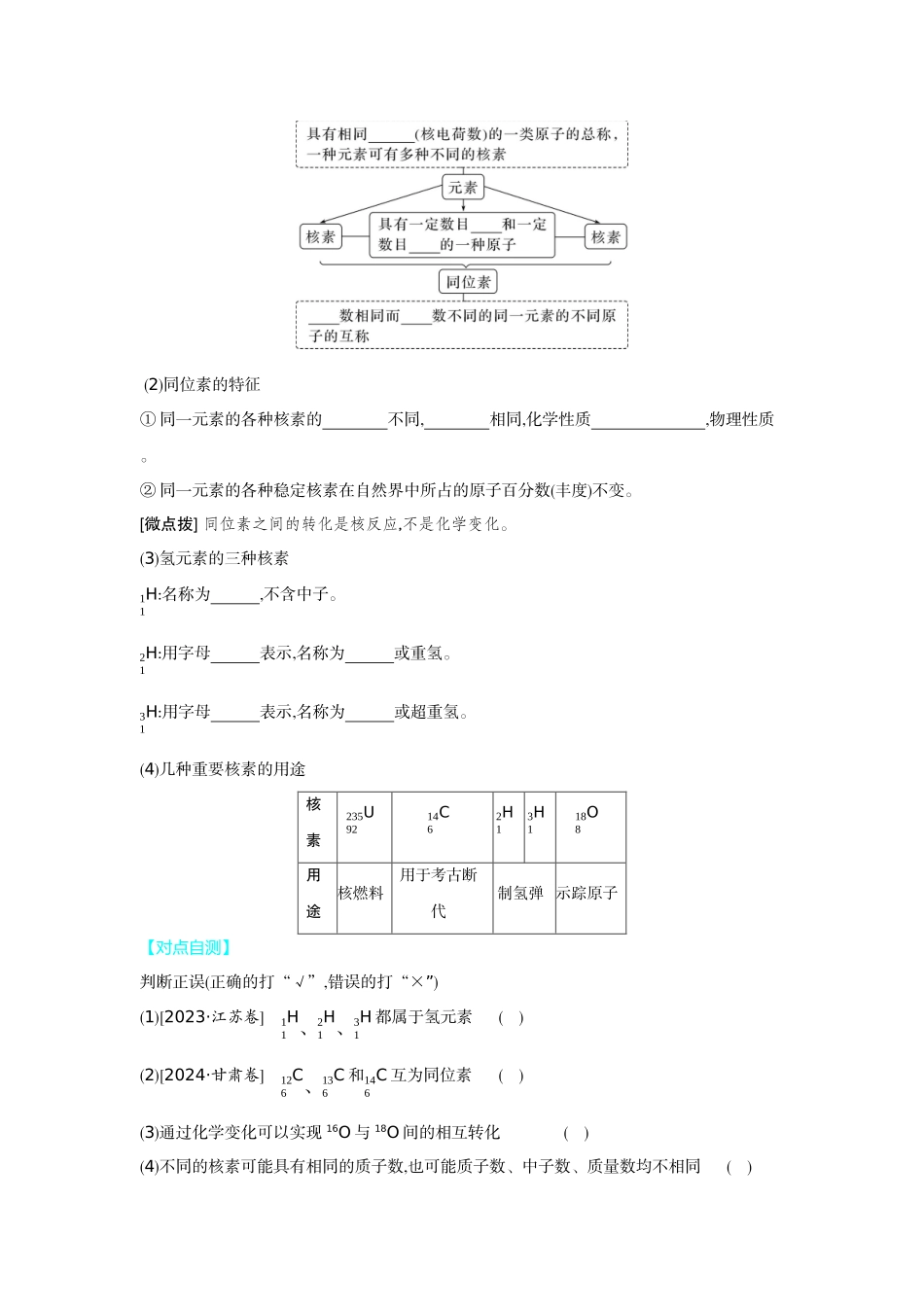 01第22讲原子结构原子核外电子排布【正文】听课手册.docx_第2页