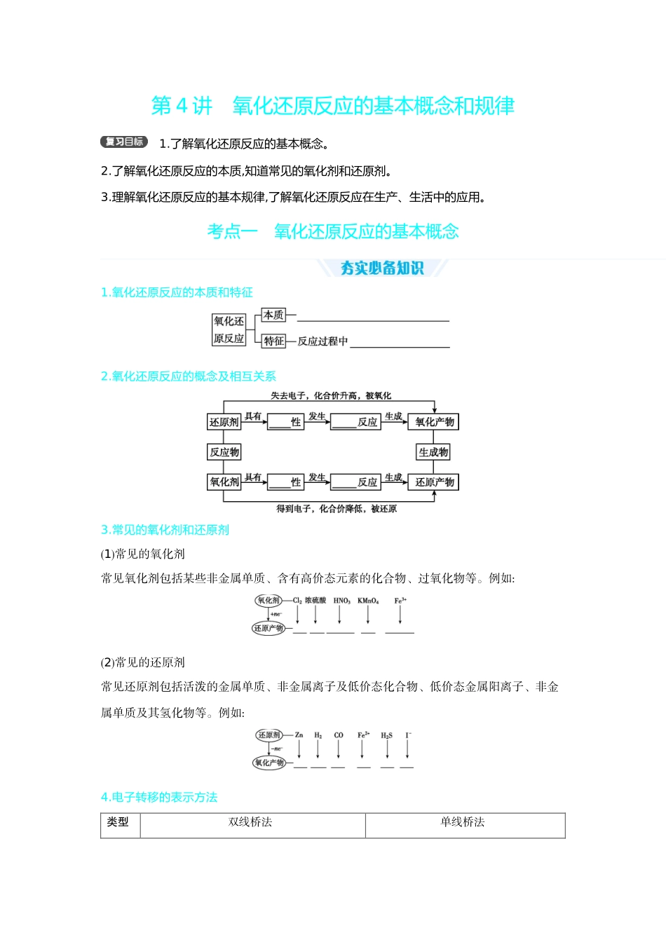 04第4讲氧化还原反应的基本概念和规律【正文】听课手册.docx_第1页