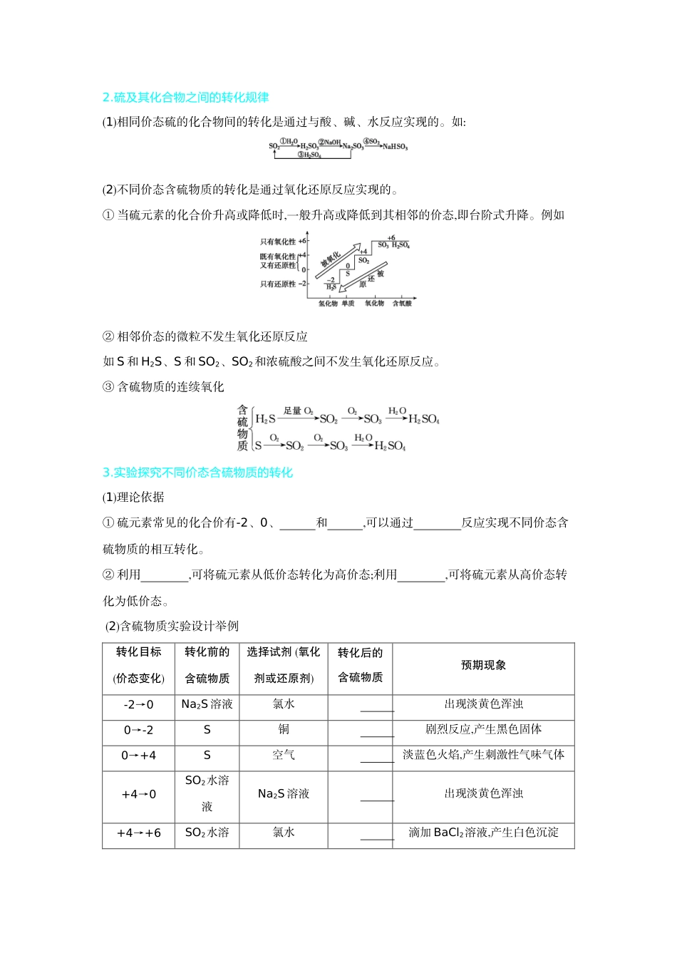 04第18讲含硫化合物的转化及应用【正文】听课手册.docx_第2页