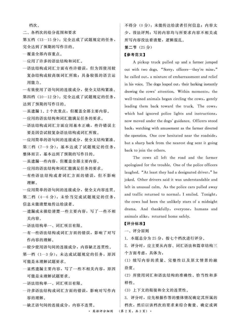 4月28-29日高三内部练英语评分细则.pdf_第2页