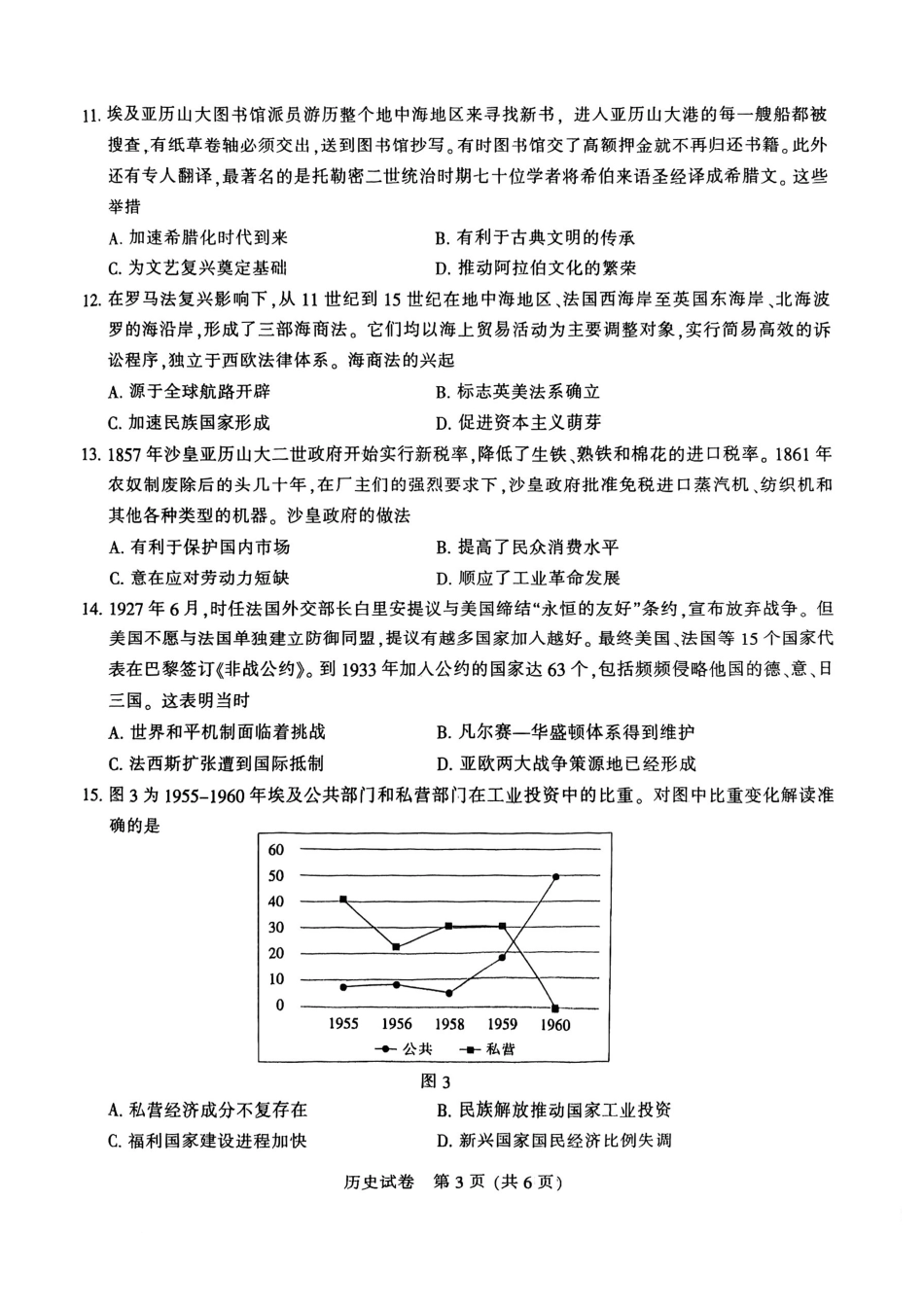 2026届高三5月模拟考试历史.pdf_第3页