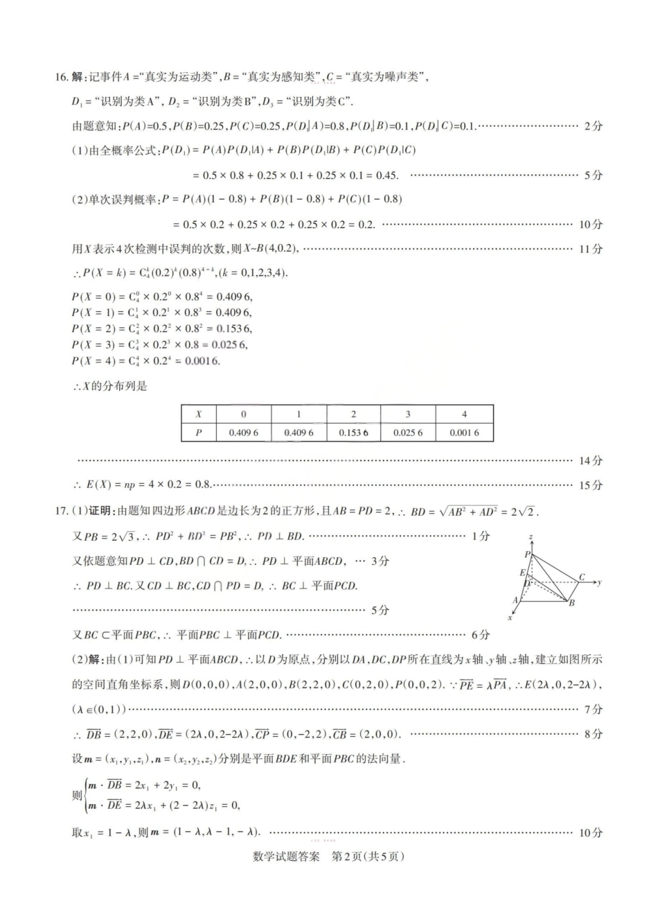 2026年山西高考考前综合评价数学答案.pdf_第2页
