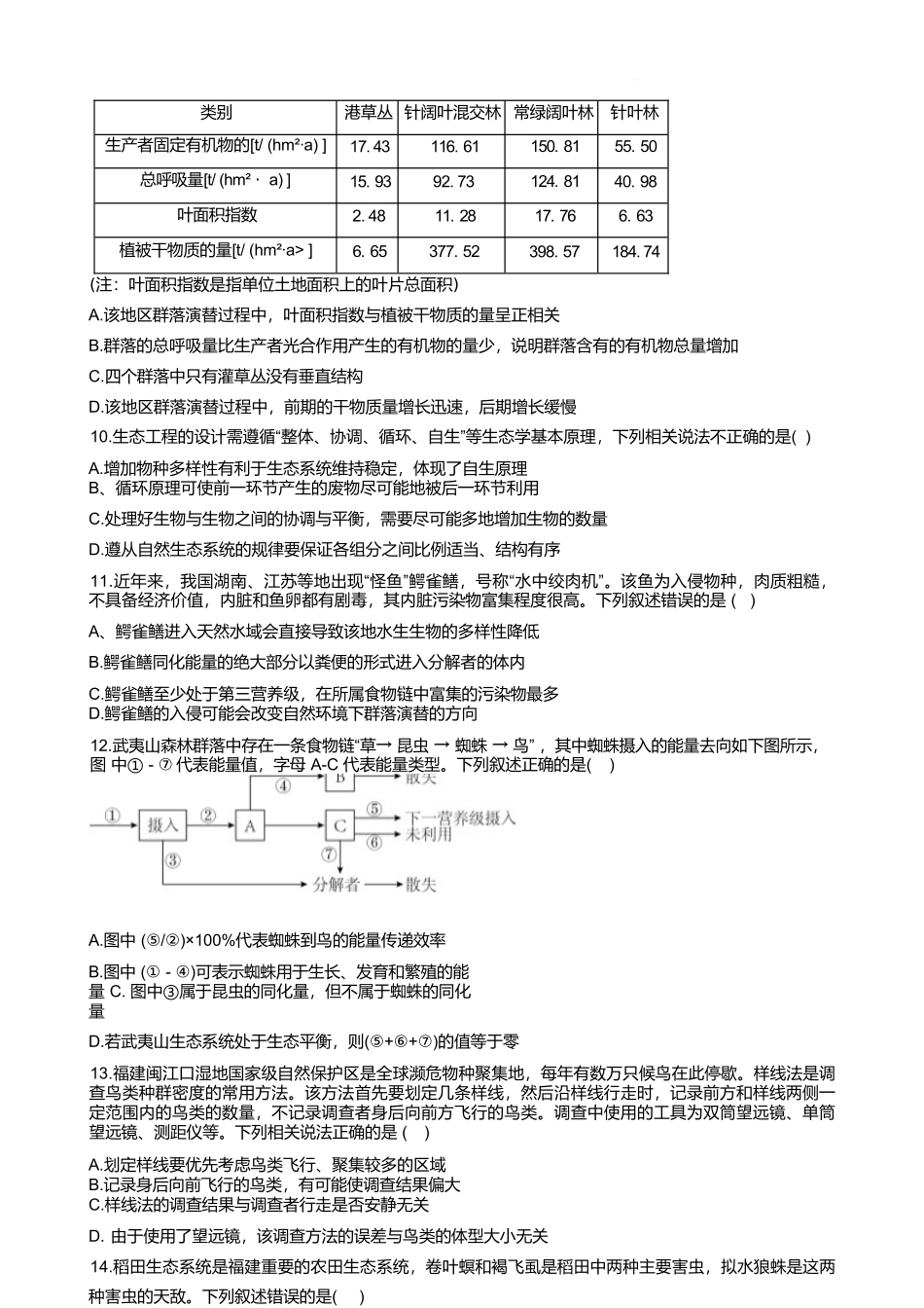 福建福州市八县(市)协作校2024-2025学年高二下学期期中联考试题生物(含答案)_副本.docx_第3页