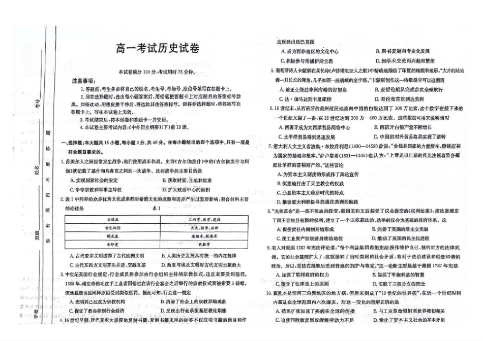 历史-辽宁金T阳2023-2024学年高一下学期联考(24-556A)_副本.pdf_第1页