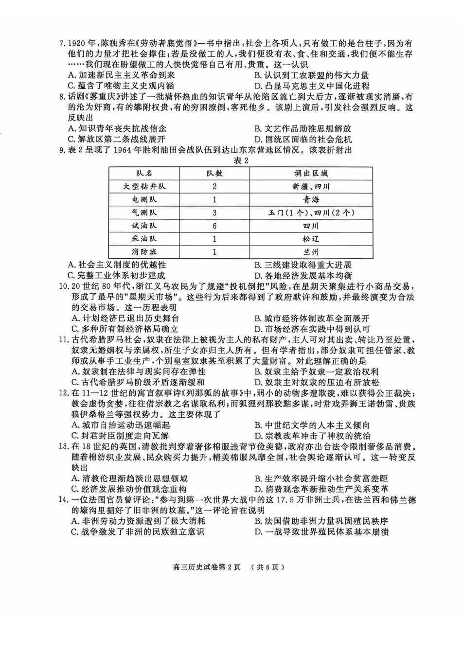 南京市2026届高三年级第二次模拟考试历史.pdf_第2页