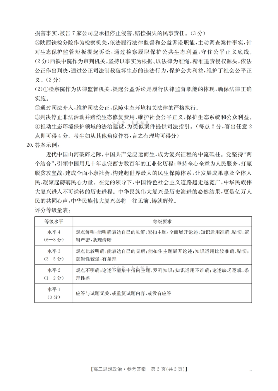 宁津县2026届高三下学期4月模拟演练政治答案.pdf_第2页