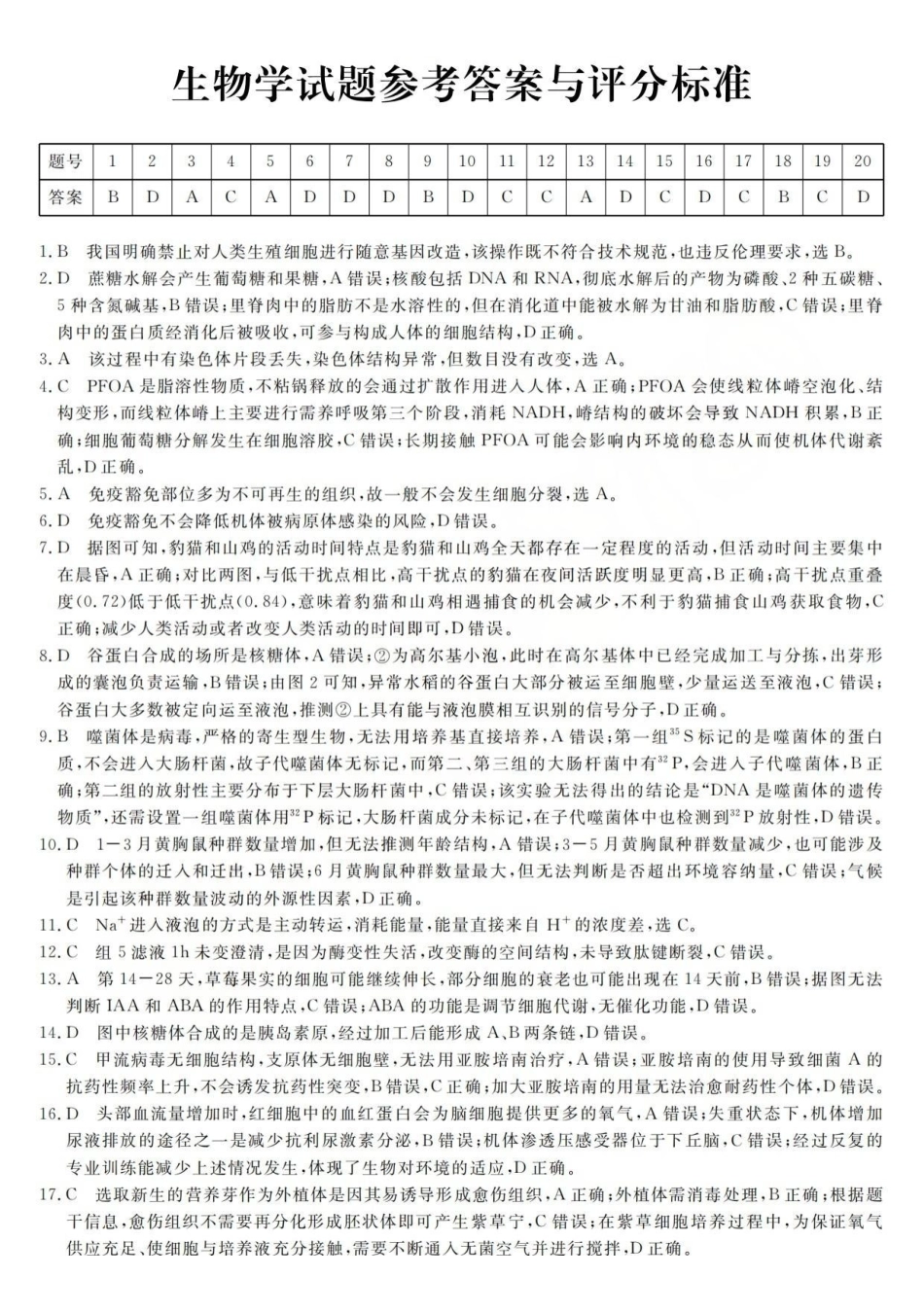 强基联盟2026年高三5月题库生物答案.pdf_第1页