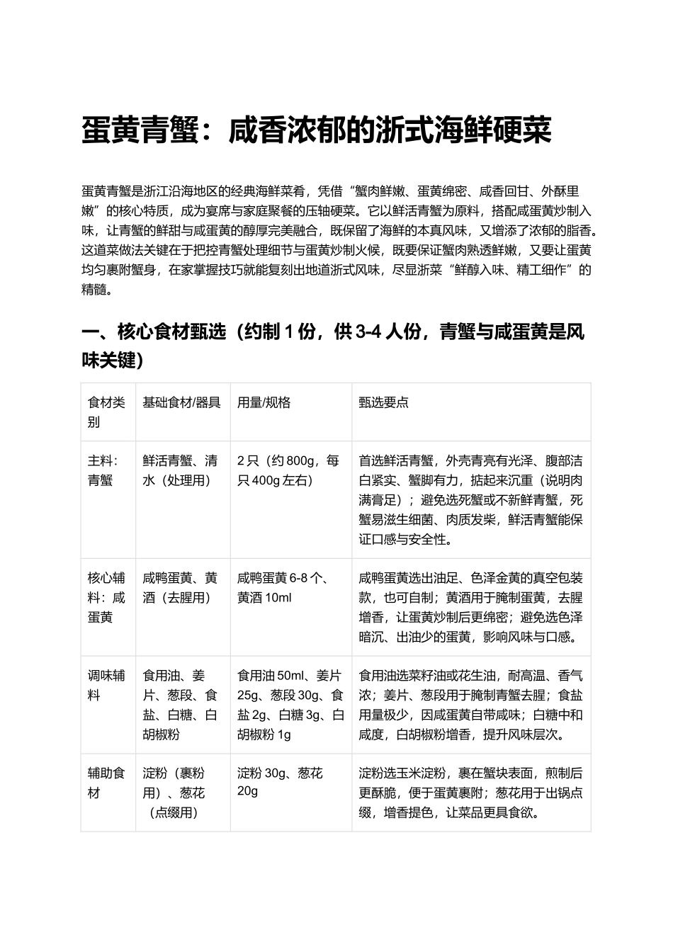 蛋黄青蟹:咸香浓郁的浙式海鲜硬菜.docx_第1页