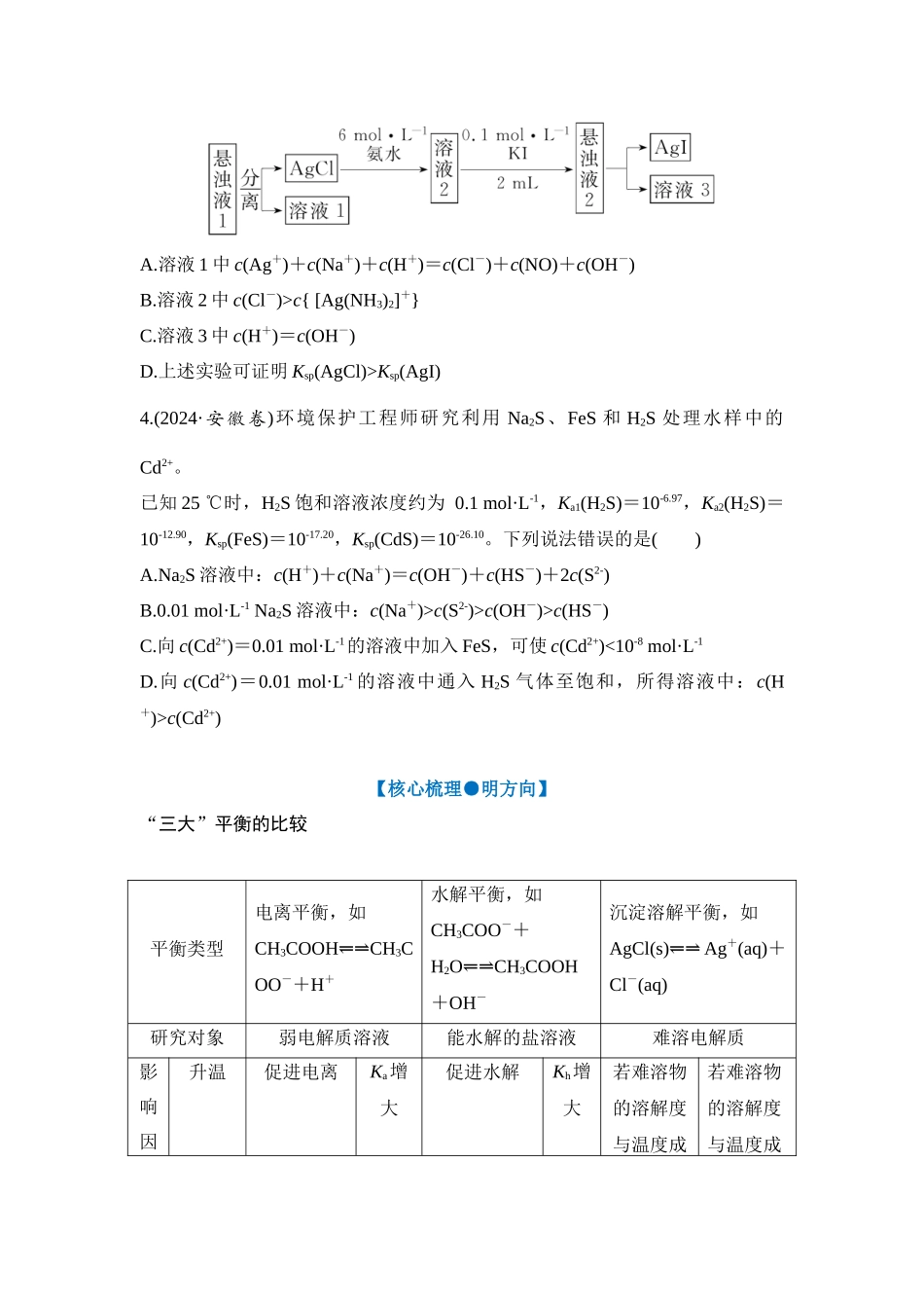 大单元六 专题一 水溶液中的“三大平衡”（学生版）.docx_第2页