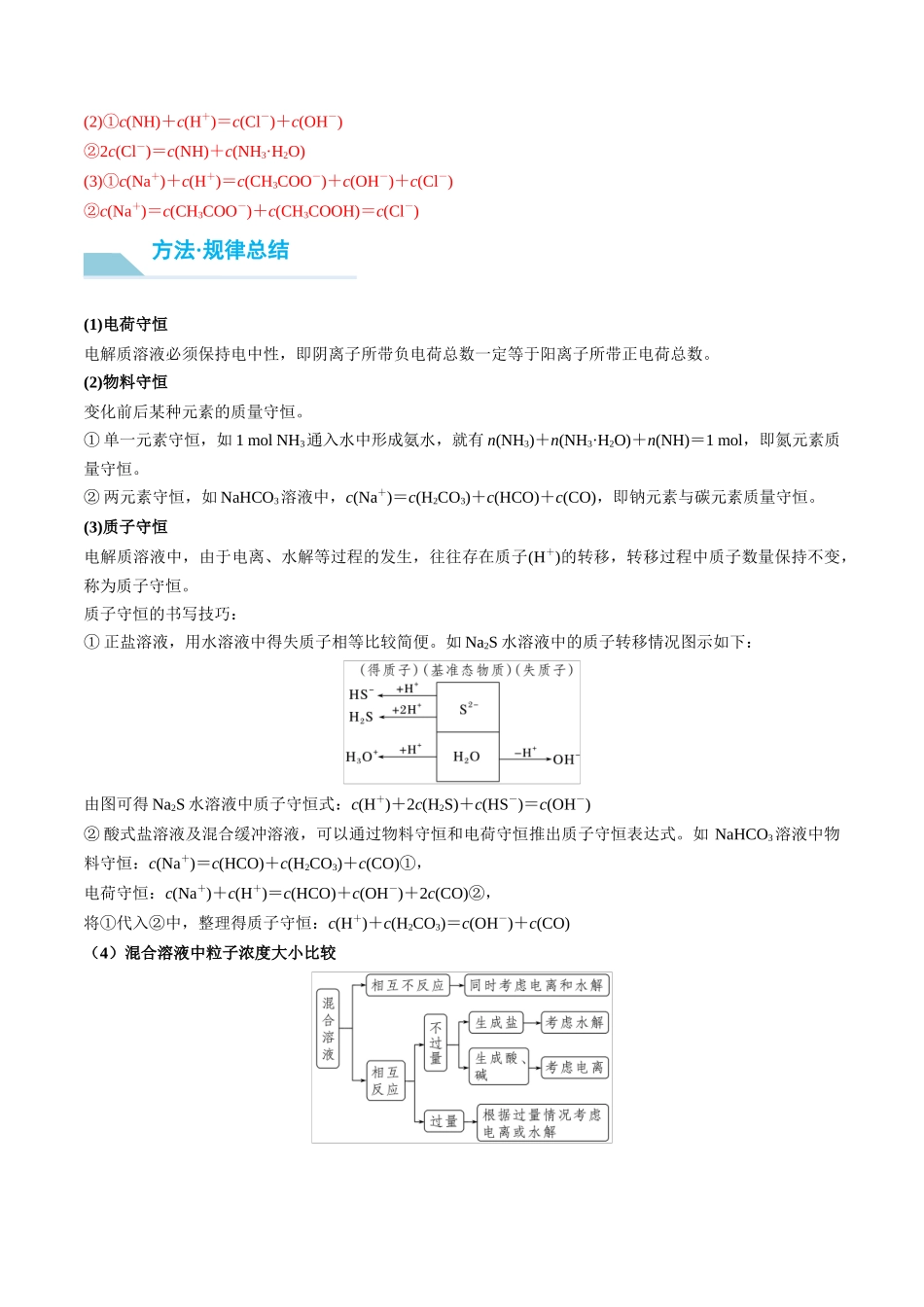 （重点·方法·点拨）第49讲 溶液中“粒子”浓度关系- （教师版）.docx_第2页