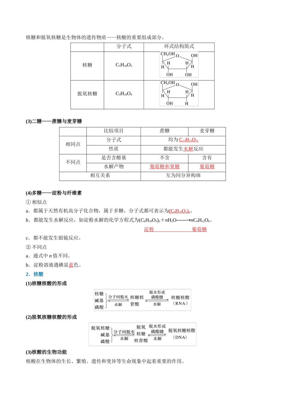 （重点·方法·点拨）第59讲 油脂　生物大分子- （教师版）.docx_第2页