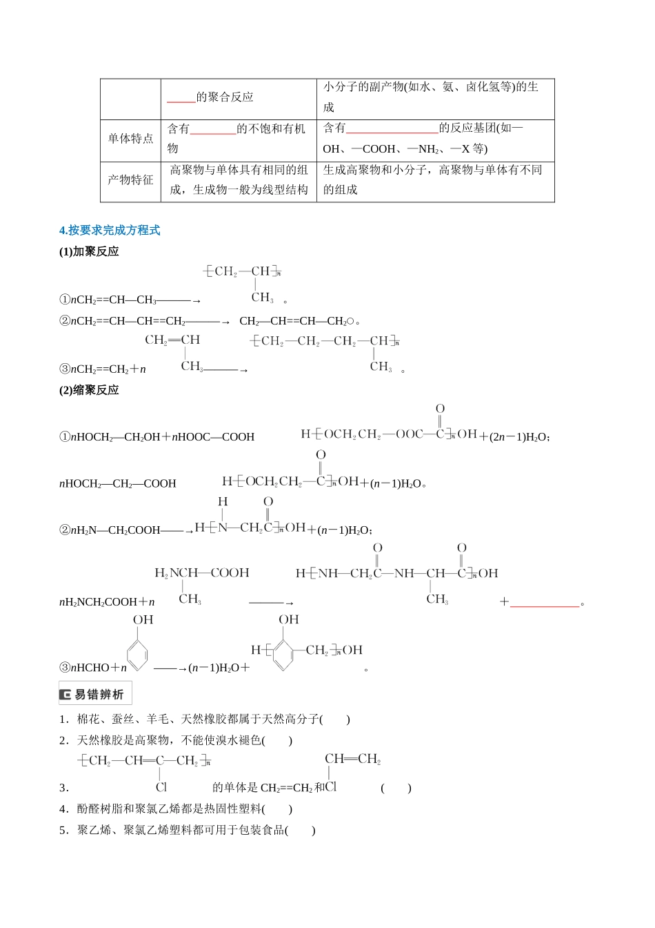 (重点·方法·点拨)第60讲 合成高分子 有机合成路线设计- (学生版).docx_第2页