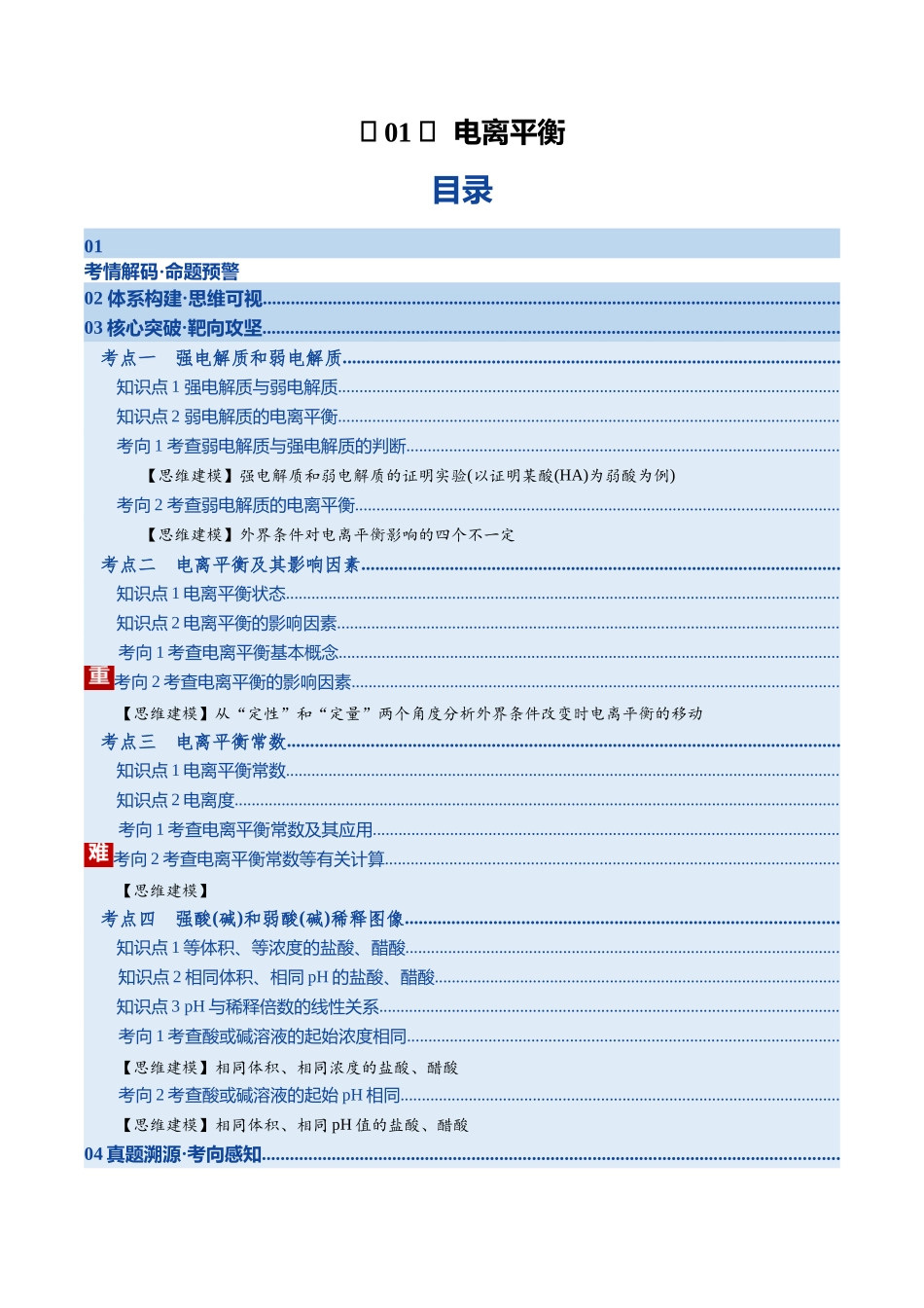 第01讲 电离平衡（复习讲义）（湖南专用）（学生版）.docx_第1页