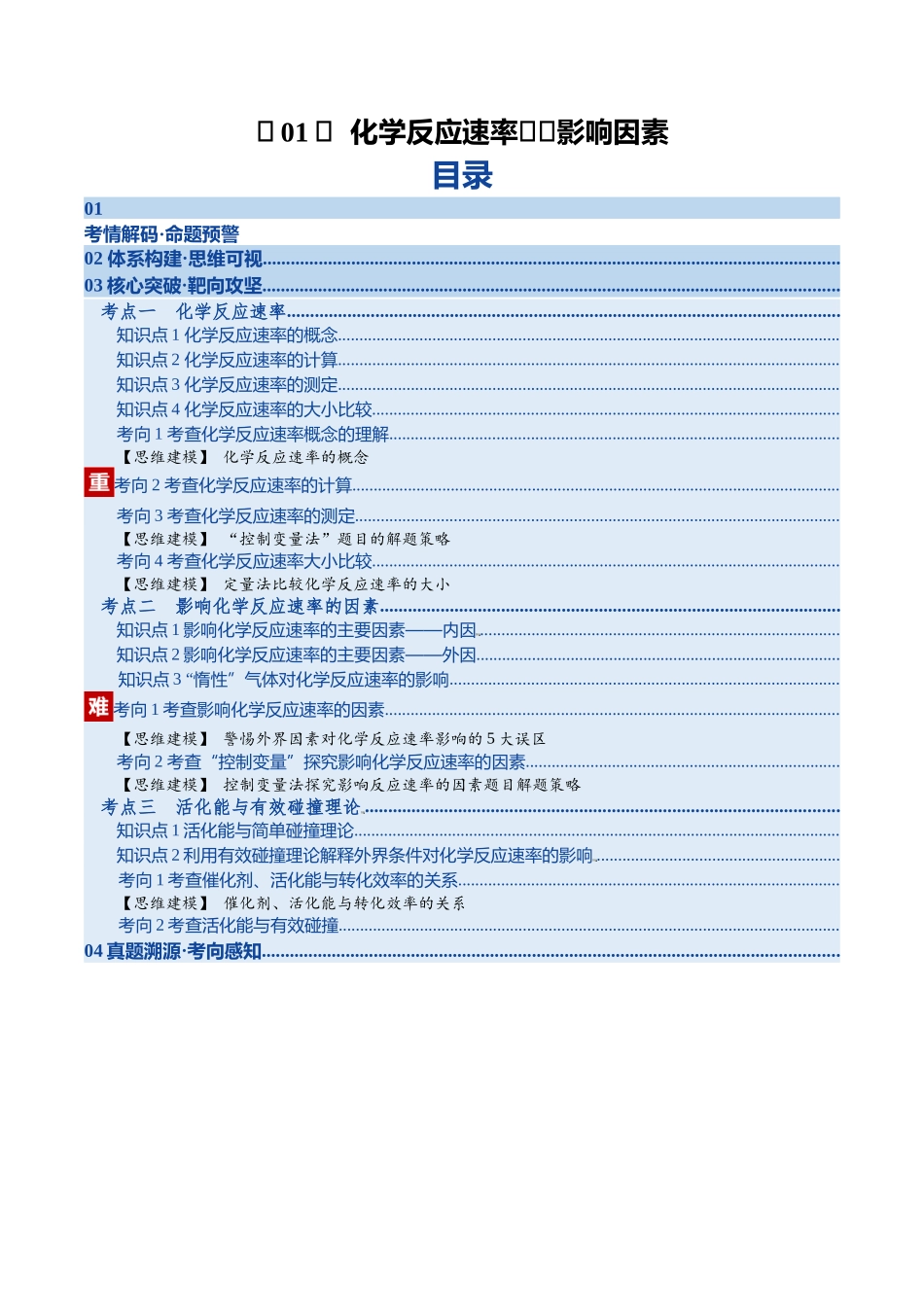 第01讲 化学反应速率及其影响因素（复习讲义）（湖南专用）（学生版） .docx_第1页