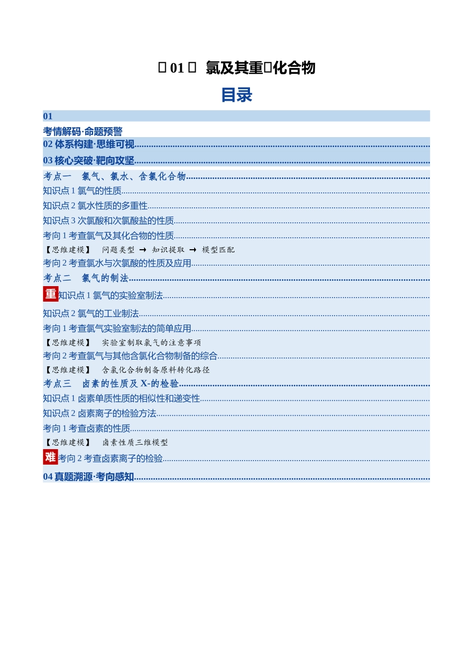 第01讲 氯及其重要化合物（复习讲义）（湖南专用）（教师版）.docx_第1页