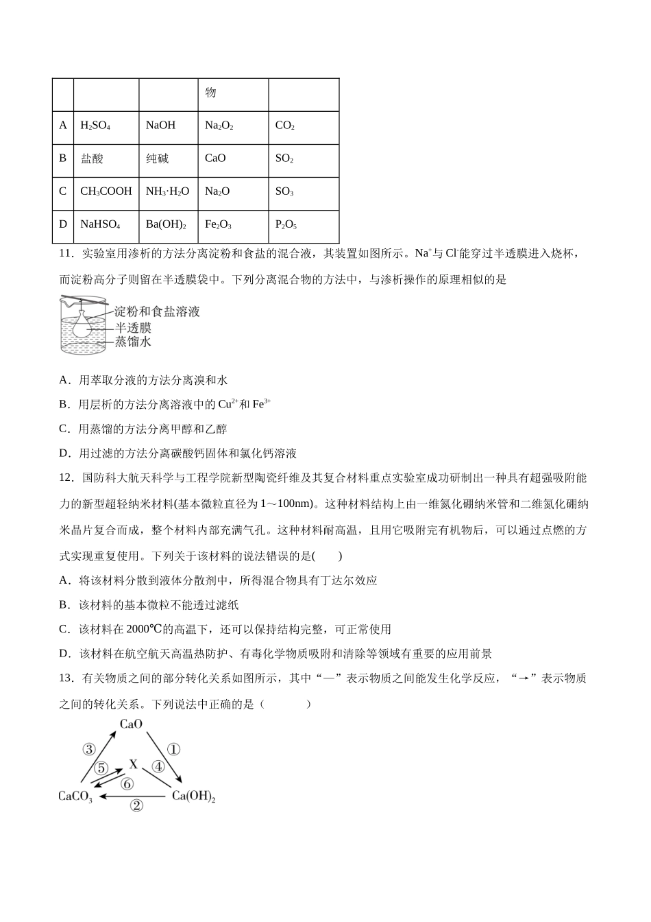 第01讲 物质的分类及转化 （练）-（原卷版）.docx_第3页